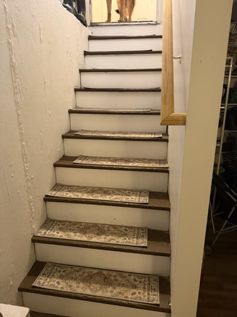 After - Basement Stair Carpet Runner Installation